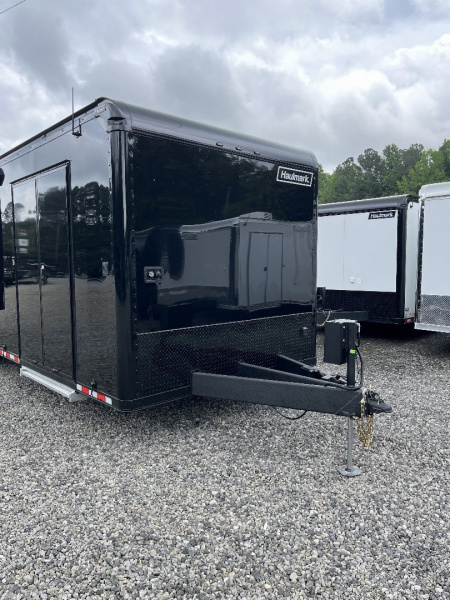 New 2026 Haulmark 34 EDGE Bathroom Race Trailer, Black PolyCor With Black Trim, 18K GVWR, 54" ALX Slide Out Step, Awning, Air Prep, A/C, Landing Light PKG