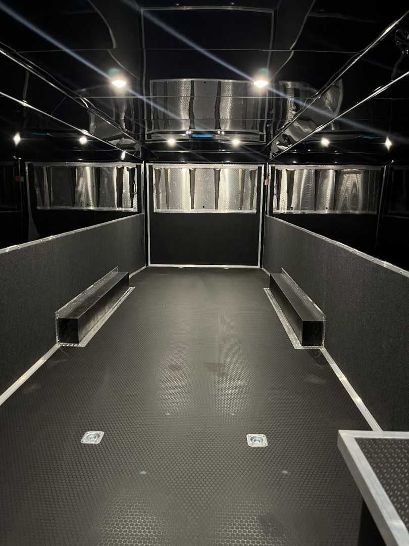 New 2026 HAULMARK 32' EDGE RACE TRAILER, SPORTSMAN PLUS PKG, SILVER POLYCOR WITH BLACK TRIM, 14K GVWR, 96" WIDE REAR DOOR OPENING, 7'4" INTERIOR HEIGHT