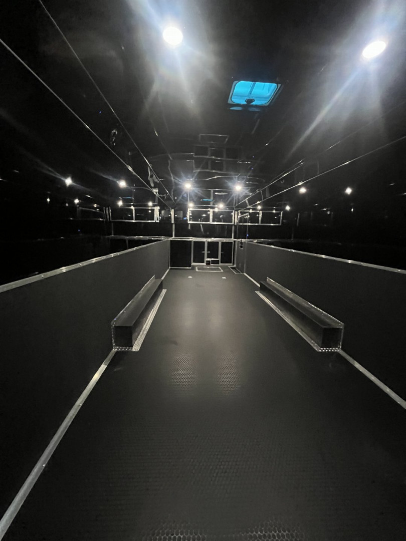 New 2026 HAULMARK 32' EDGE RACE TRAILER, SPORTSMAN PLUS PKG, SILVER POLYCOR WITH BLACK TRIM, 14K GVWR, 96" WIDE REAR DOOR OPENING, 7'4" INTERIOR HEIGHT