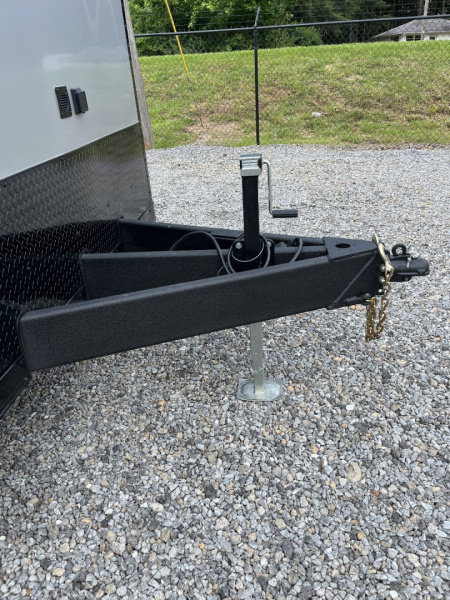 New 2026 HAULMARK 32' EDGE RACE TRAILER, SPORTSMAN PLUS PKG, SILVER POLYCOR WITH BLACK TRIM, 14K GVWR, 96" WIDE REAR DOOR OPENING, 7'4" INTERIOR HEIGHT