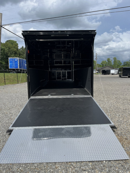 New 2026 HAULMARK 32' EDGE RACE TRAILER, SPORTSMAN PLUS PKG, SILVER POLYCOR WITH BLACK TRIM, 14K GVWR, 96" WIDE REAR DOOR OPENING, 7'4" INTERIOR HEIGHT