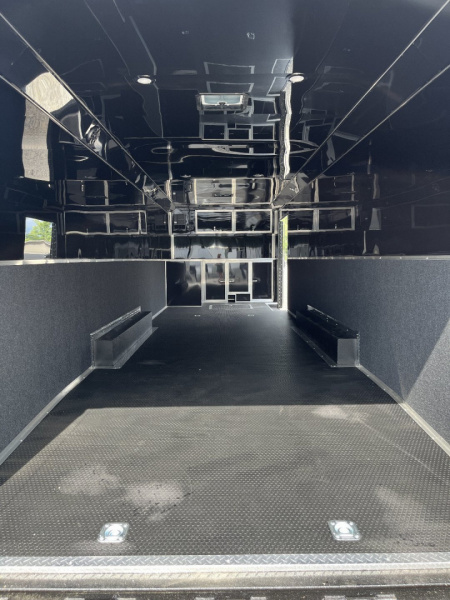 New 2026 HAULMARK 32' EDGE RACE TRAILER, SPORTSMAN PLUS PKG, SILVER POLYCOR WITH BLACK TRIM, 14K GVWR, 96" WIDE REAR DOOR OPENING, 7'4" INTERIOR HEIGHT