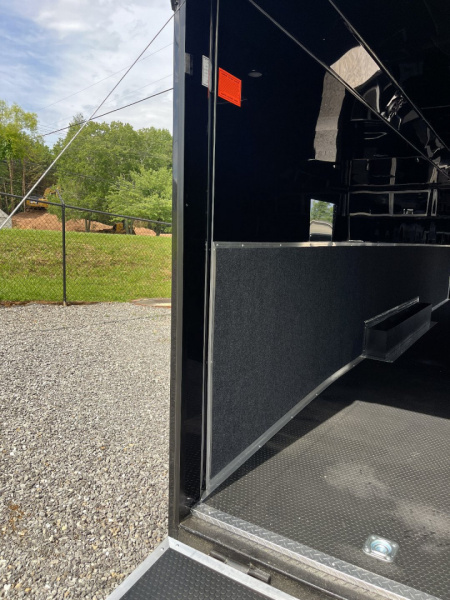 New 2026 HAULMARK 32' EDGE RACE TRAILER, SPORTSMAN PLUS PKG, SILVER POLYCOR WITH BLACK TRIM, 14K GVWR, 96" WIDE REAR DOOR OPENING, 7'4" INTERIOR HEIGHT