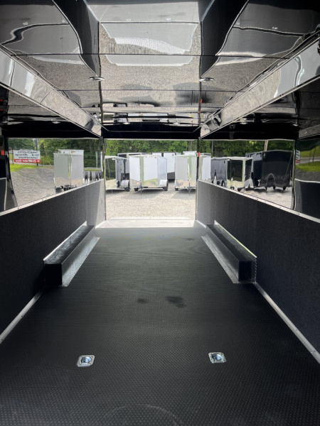 New 2026 HAULMARK 32' EDGE RACE TRAILER, SPORTSMAN PLUS PKG, SILVER POLYCOR WITH BLACK TRIM, 14K GVWR, 96" WIDE REAR DOOR OPENING, 7'4" INTERIOR HEIGHT