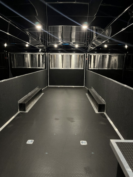 New 2026 HAULMARK 32' EDGE RACE TRAILER, SPORTSMAN PLUS PKG, SILVER POLYCOR WITH BLACK TRIM, 14K GVWR, 96" WIDE REAR DOOR OPENING, 7'4" INTERIOR HEIGHT