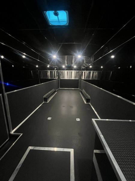 New 2026 HAULMARK 32' EDGE RACE TRAILER, SPORTSMAN PLUS PKG, SILVER POLYCOR WITH BLACK TRIM, 14K GVWR, 96" WIDE REAR DOOR OPENING, 7'4" INTERIOR HEIGHT