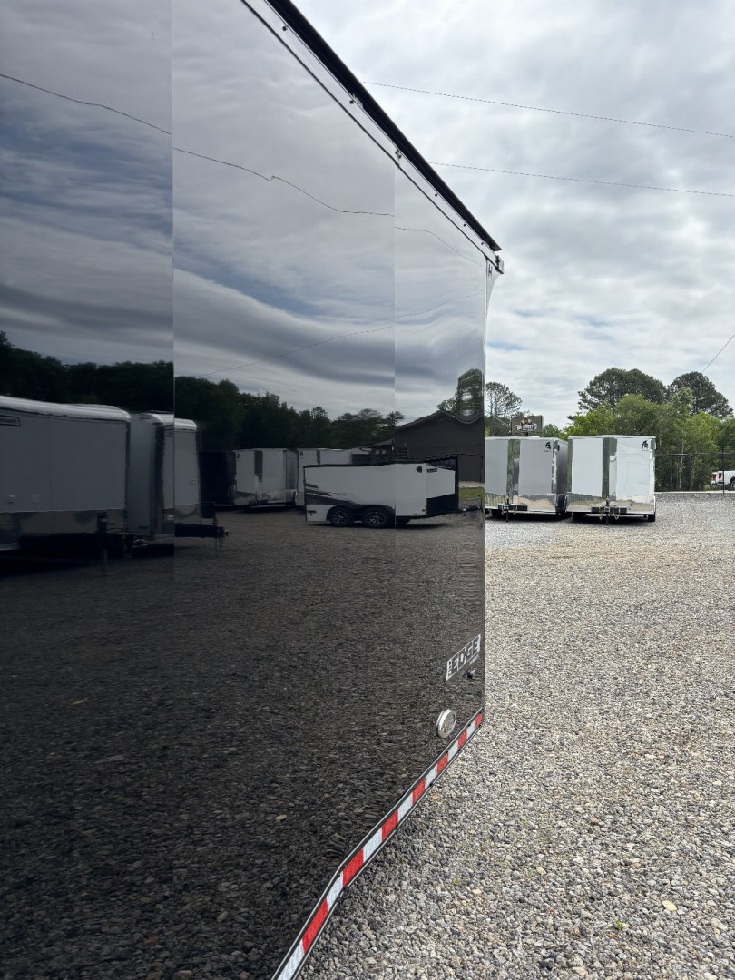 New 2025 Haulmark 32 EDGE Race Trailer, Sportsman Plus PKG, Black PolyCor With Black Trim, 14K GVWR, 96" Wide Rear Door Opening, 7'4" Interior Height