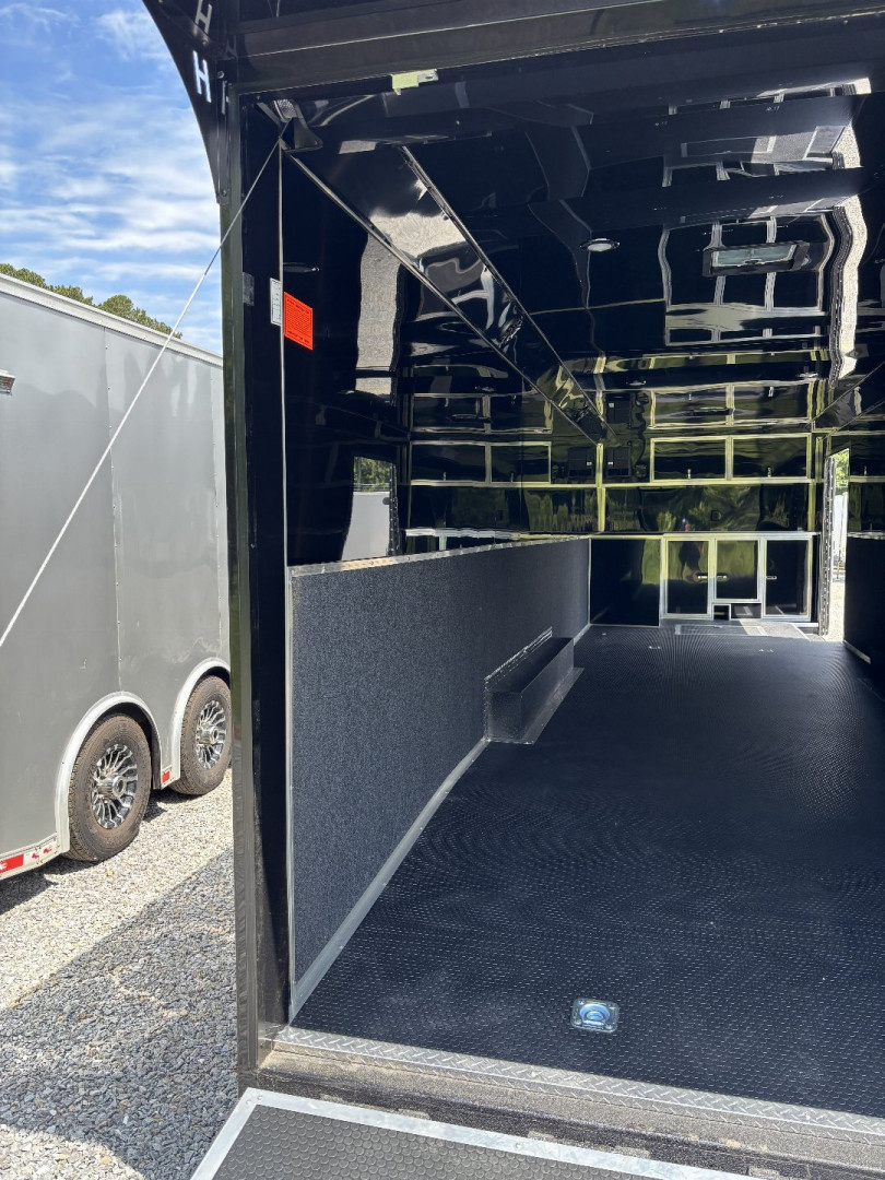 New 2025 Haulmark 32 EDGE Race Trailer, Sportsman Plus PKG, Black PolyCor With Black Trim, 14K GVWR, 96" Wide Rear Door Opening, 7'4" Interior Height