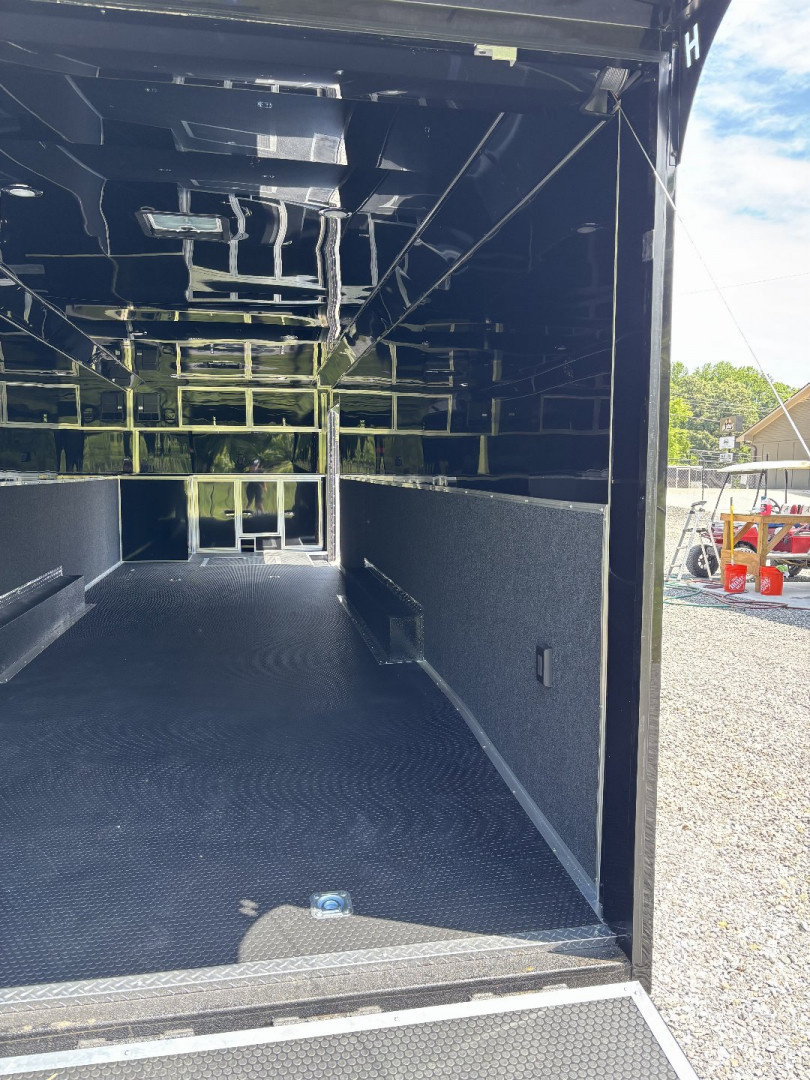 New 2025 Haulmark 32 EDGE Race Trailer, Sportsman Plus PKG, Black PolyCor With Black Trim, 14K GVWR, 96" Wide Rear Door Opening, 7'4" Interior Height