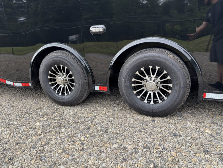 New 2025 Haulmark 32 EDGE Race Trailer, Sportsman Plus PKG, Black PolyCor With Black Trim, 14K GVWR, 96" Wide Rear Door Opening, 7'4" Interior Height