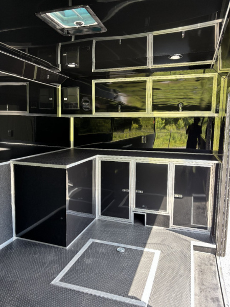 New 2025 Haulmark 32 EDGE Race Trailer, Sportsman Plus PKG, Black PolyCor With Black Trim, 14K GVWR, 96" Wide Rear Door Opening, 7'4" Interior Height