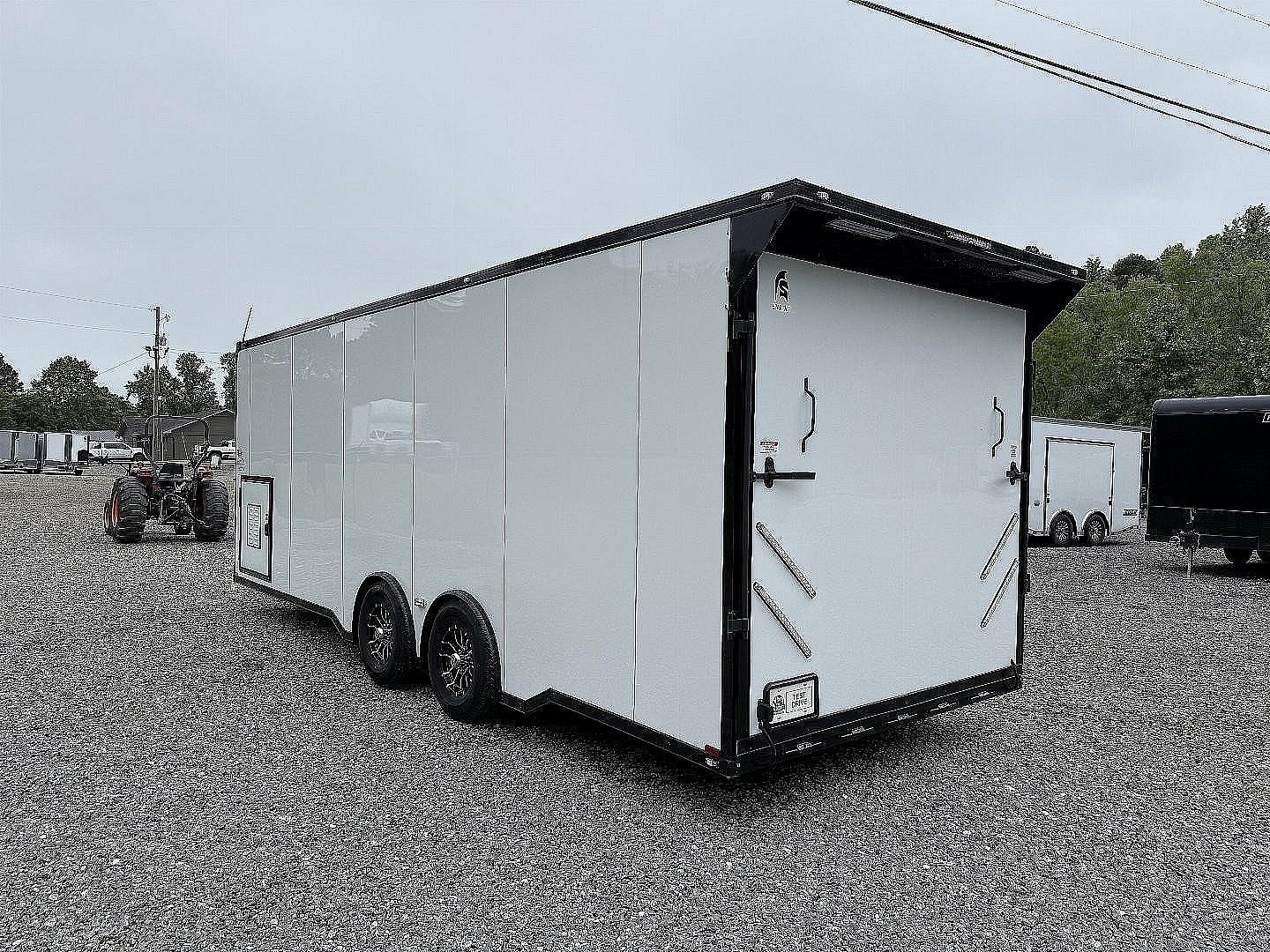 New 2026 Spartan Cargo 8.5x24 Enclosed Race Trailer, White PolyCor, Race PKG, A/C, Awning, 10K Torsion Spread Axle, 7'6" Interior Height