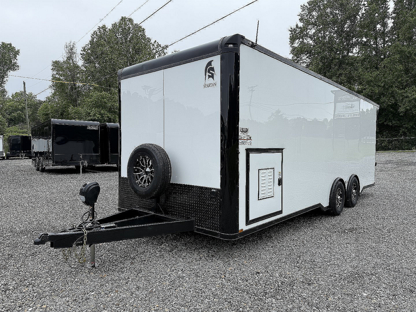 New 2026 Spartan Cargo 8.5x24 Enclosed Race Trailer, White PolyCor, Race PKG, A/C, Awning, 10K Torsion Spread Axle, 7'6" Interior Height