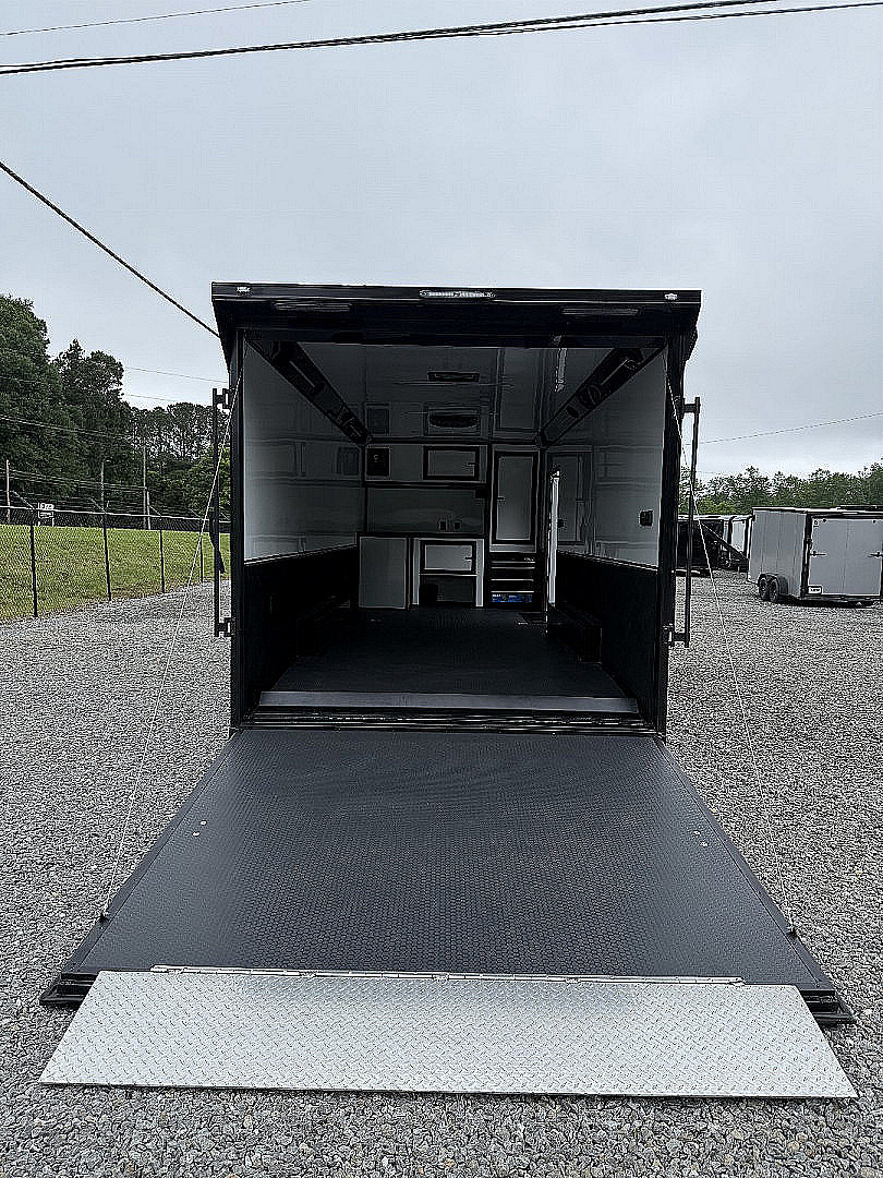 New 2026 Spartan Cargo 8.5x24 Enclosed Race Trailer, White PolyCor, Race PKG, A/C, Awning, 10K Torsion Spread Axle, 7'6" Interior Height