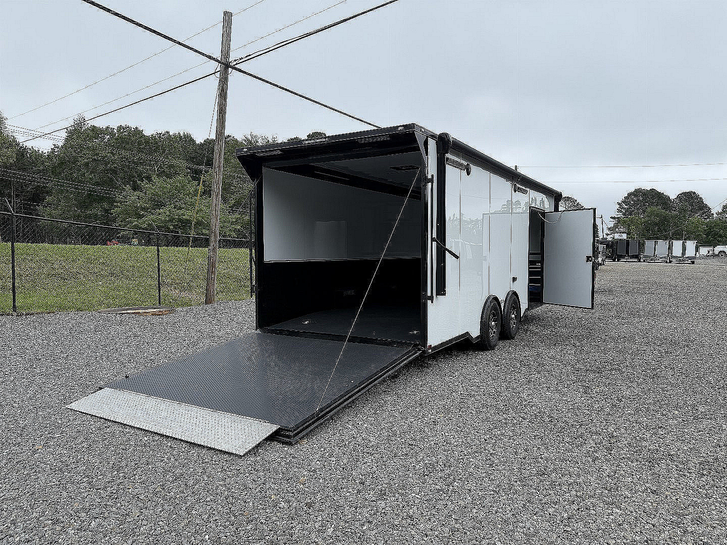 New 2026 Spartan Cargo 8.5x24 Enclosed Race Trailer, White PolyCor, Race PKG, A/C, Awning, 10K Torsion Spread Axle, 7'6" Interior Height