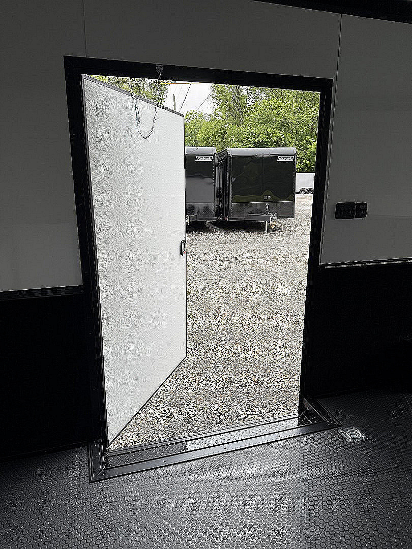 New 2026 Spartan Cargo 8.5x24 Enclosed Race Trailer, White PolyCor, Race PKG, A/C, Awning, 10K Torsion Spread Axle, 7'6" Interior Height