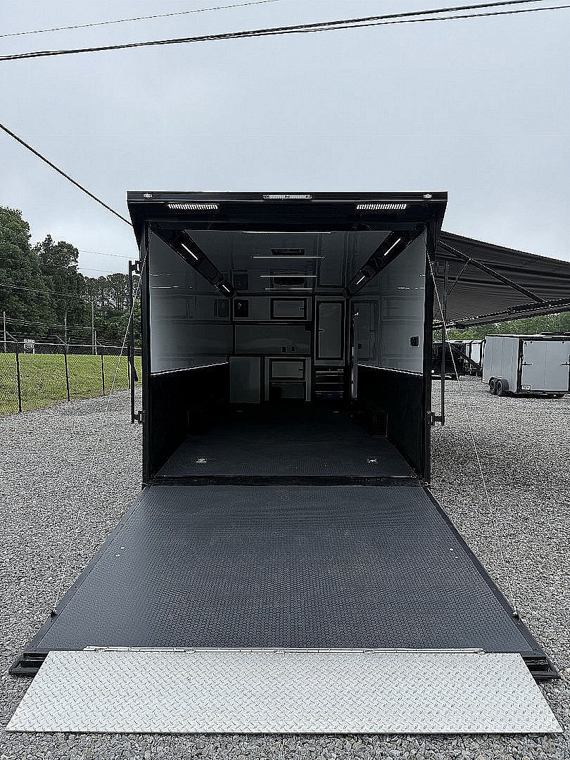 New 2026 Spartan Cargo 8.5x24 Enclosed Race Trailer, White PolyCor, Race PKG, A/C, Awning, 10K Torsion Spread Axle, 7'6" Interior Height