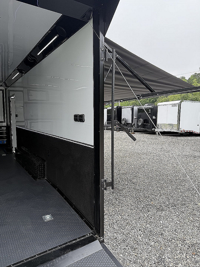 New 2026 Spartan Cargo 8.5x24 Enclosed Race Trailer, White PolyCor, Race PKG, A/C, Awning, 10K Torsion Spread Axle, 7'6" Interior Height