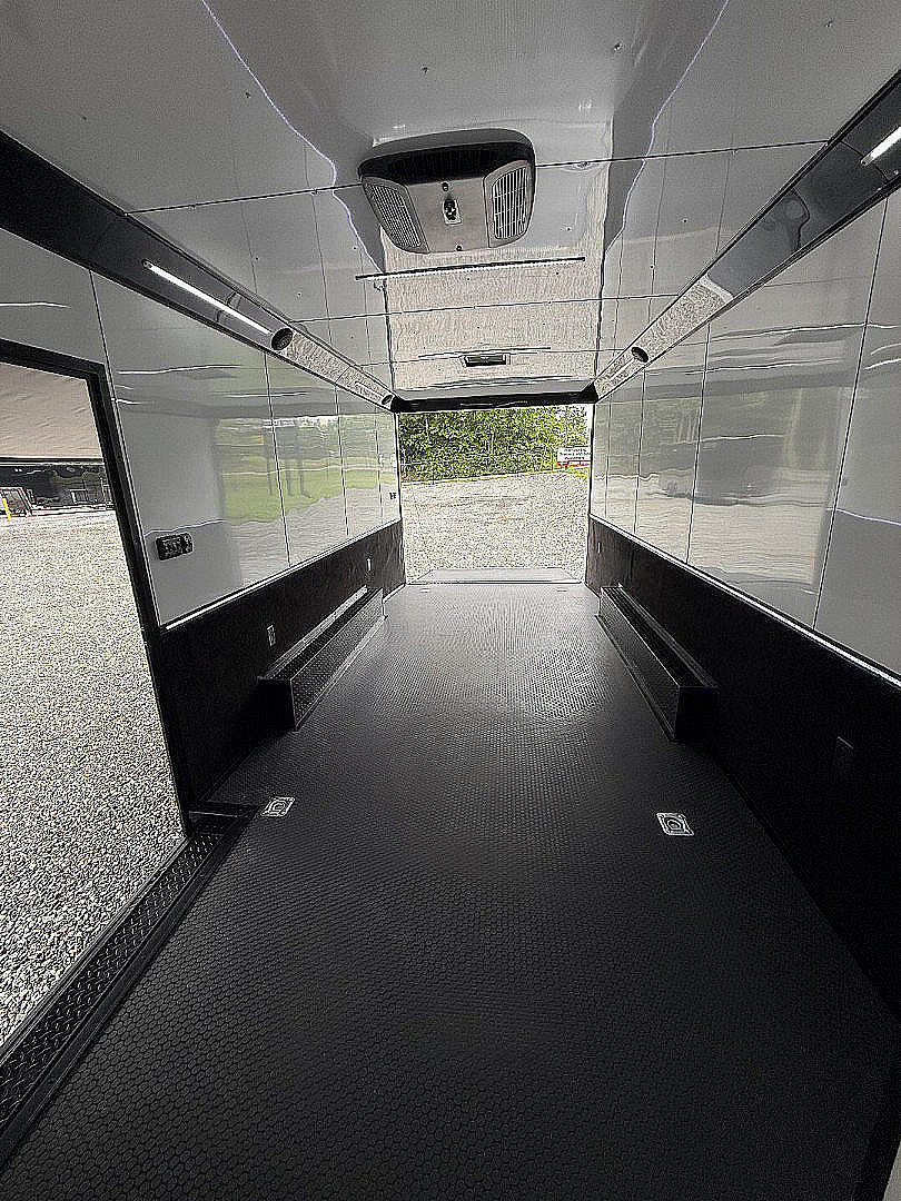 New 2026 Spartan Cargo 8.5x24 Enclosed Race Trailer, White PolyCor, Race PKG, A/C, Awning, 10K Torsion Spread Axle, 7'6" Interior Height