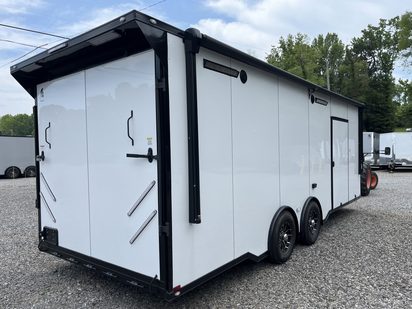 New 2026 Spartan Cargo 8.5x24 Enclosed Race Trailer, White PolyCor, Race PKG, A/C, Awning, 10K Torsion Spread Axle, 7'6" Interior Height