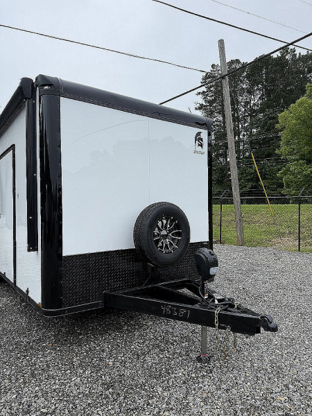 New 2026 Spartan Cargo 8.5x24 Enclosed Race Trailer, White PolyCor, Race PKG, A/C, Awning, 10K Torsion Spread Axle, 7'6" Interior Height