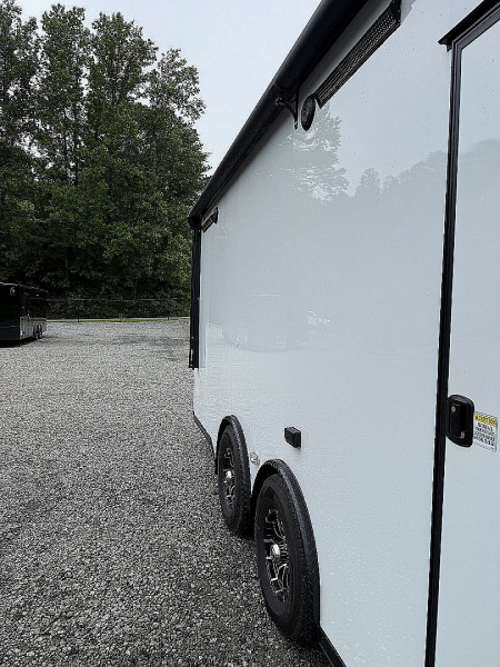 New 2026 Spartan Cargo 8.5x24 Enclosed Race Trailer, White PolyCor, Race PKG, A/C, Awning, 10K Torsion Spread Axle, 7'6" Interior Height