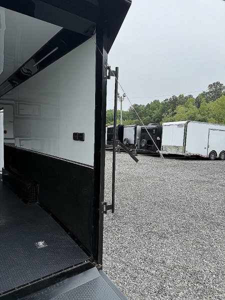 New 2026 Spartan Cargo 8.5x24 Enclosed Race Trailer, White PolyCor, Race PKG, A/C, Awning, 10K Torsion Spread Axle, 7'6" Interior Height