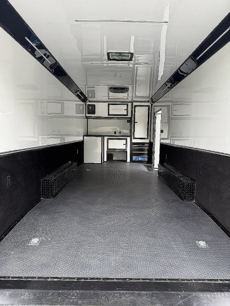 New 2026 Spartan Cargo 8.5x24 Enclosed Race Trailer, White PolyCor, Race PKG, A/C, Awning, 10K Torsion Spread Axle, 7'6" Interior Height