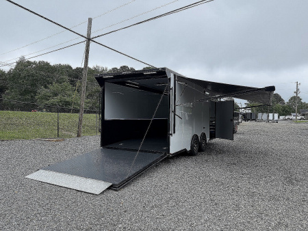 New 2026 Spartan Cargo 8.5x24 Enclosed Race Trailer, White PolyCor, Race PKG, A/C, Awning, 10K Torsion Spread Axle, 7'6" Interior Height