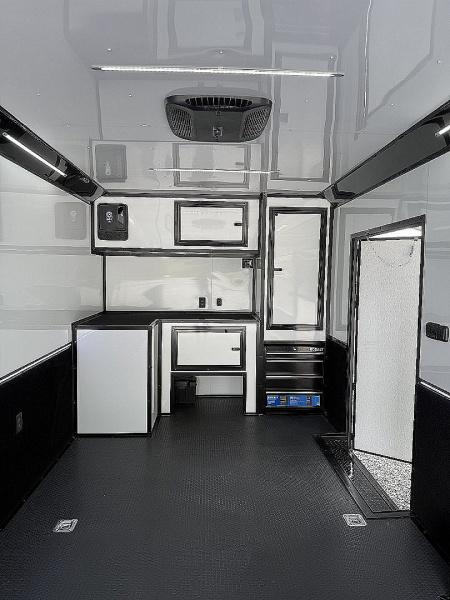 New 2026 Spartan Cargo 8.5x24 Enclosed Race Trailer, White PolyCor, Race PKG, A/C, Awning, 10K Torsion Spread Axle, 7'6" Interior Height