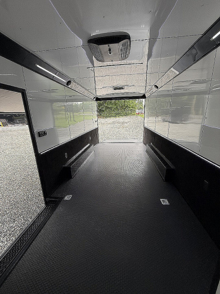 New 2026 Spartan Cargo 8.5x24 Enclosed Race Trailer, White PolyCor, Race PKG, A/C, Awning, 10K Torsion Spread Axle, 7'6" Interior Height