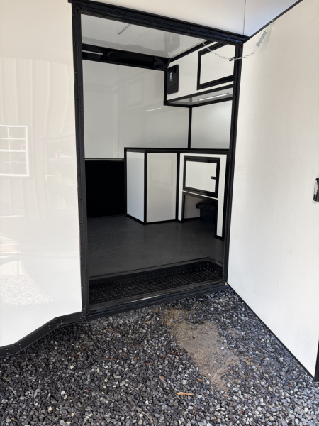 New 2026 Spartan Cargo 8.5x24 Enclosed Race Trailer, White PolyCor, Race PKG, A/C, Awning, 10K Torsion Spread Axle, 7'6" Interior Height