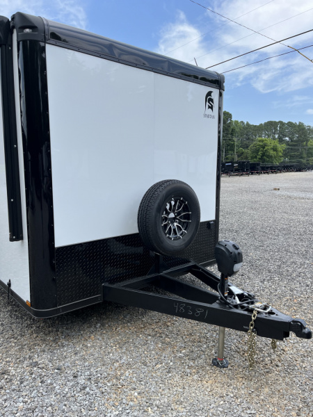 New 2026 Spartan Cargo 8.5x24 Enclosed Race Trailer, White PolyCor, Race PKG, A/C, Awning, 10K Torsion Spread Axle, 7'6" Interior Height