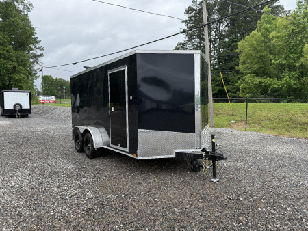 New 2026 Spartan 7x14 Enclosed Trailer, Black Exterior, 6'6'' Interior, Full Thermoply Ceiling Liner, 16  On Center Construction Throughout