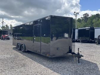 New 2025 Spartan Cargo 8.5x24 Custom Trailer, Black PolyCor With Black Trim, Rubber Coin PKG, 10K Torsion Spread Axles, E-Track, Cabinets
