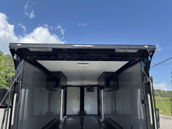 New 2025 Spartan Cargo 8.5x24 Custom Trailer, Black PolyCor With Black Trim, Rubber Coin PKG, 10K Torsion Spread Axles, E-Track, Cabinets