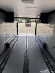 New 2025 Spartan Cargo 8.5x24 Custom Trailer, Black PolyCor With Black Trim, Rubber Coin PKG, 10K Torsion Spread Axles, E-Track, Cabinets