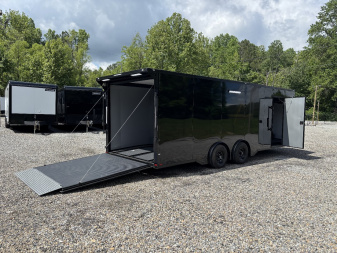 New 2025 Spartan Cargo 8.5x24 Custom Trailer, Black PolyCor With Black Trim, Rubber Coin PKG, 10K Torsion Spread Axles, E-Track, Cabinets