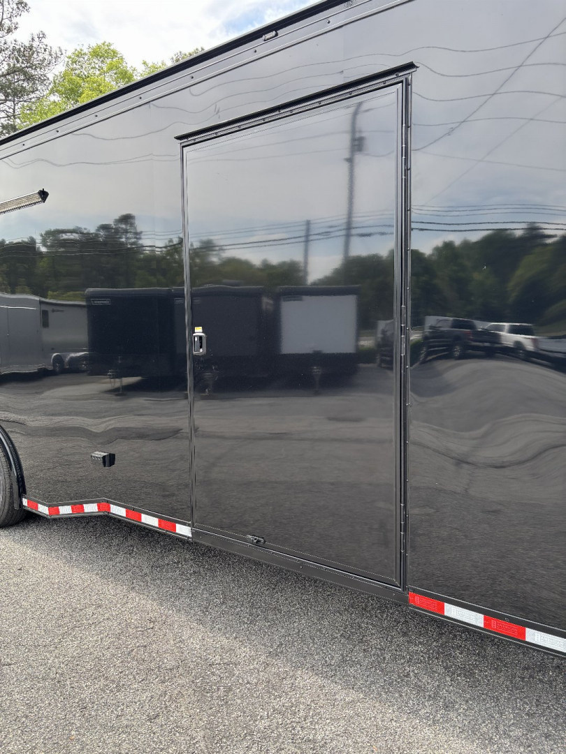 New 2025 Haulmark 28 EDGE Race Trailer, ProStock PKG, Black PolyCor, Black Interior, 14K GVWR, 7'4" Interior, Landing Light PKG, Fully Undercoated Frame