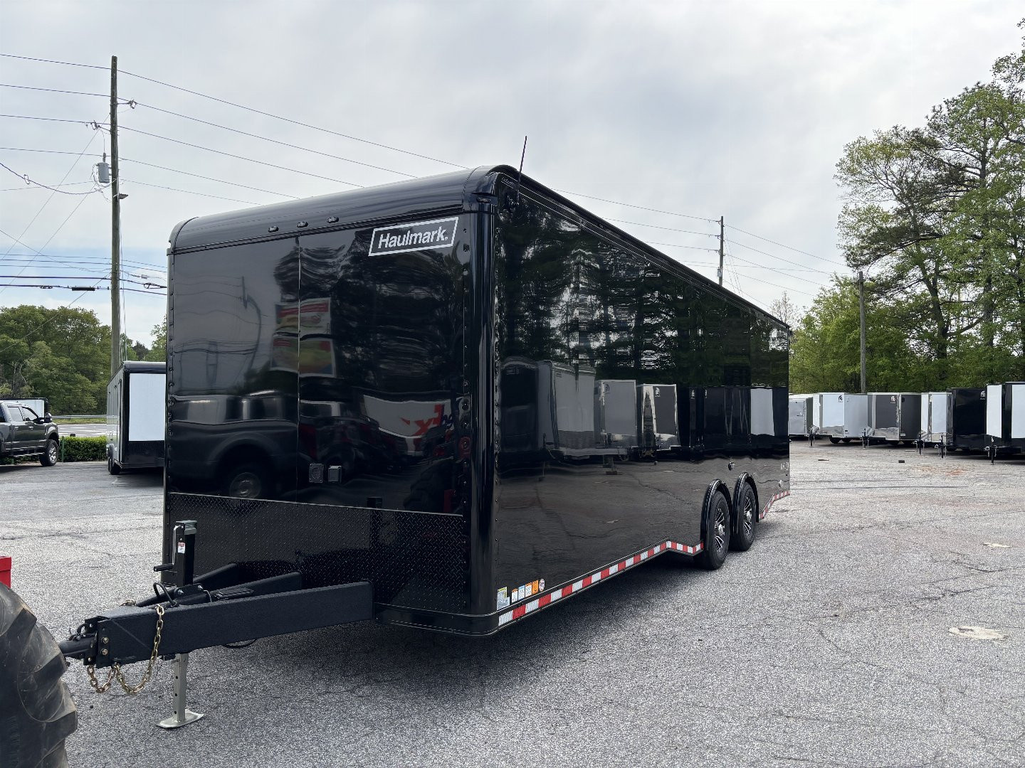 New 2025 Haulmark 28 EDGE Race Trailer, ProStock PKG, Black PolyCor, Black Interior, 14K GVWR, 7'4" Interior, Landing Light PKG, Fully Undercoated Frame