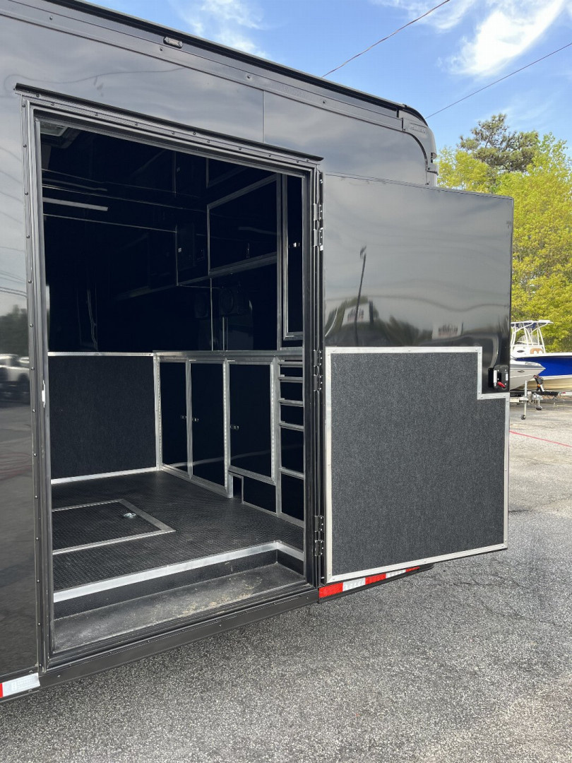 New 2025 Haulmark 28 EDGE Race Trailer, ProStock PKG, Black PolyCor, Black Interior, 14K GVWR, 7'4" Interior, Landing Light PKG, Fully Undercoated Frame