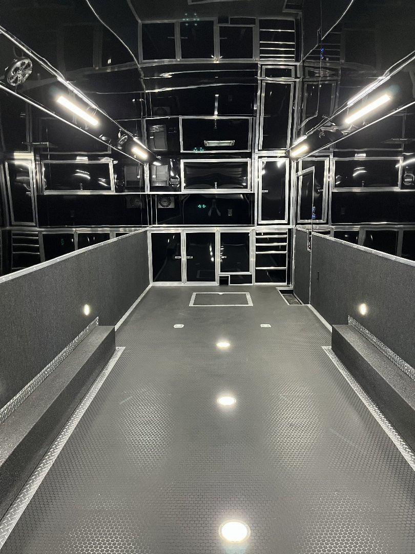 New 2025 Haulmark 28 EDGE Race Trailer, ProStock PKG, Black PolyCor, Black Interior, 14K GVWR, 7'4" Interior, Landing Light PKG, Fully Undercoated Frame