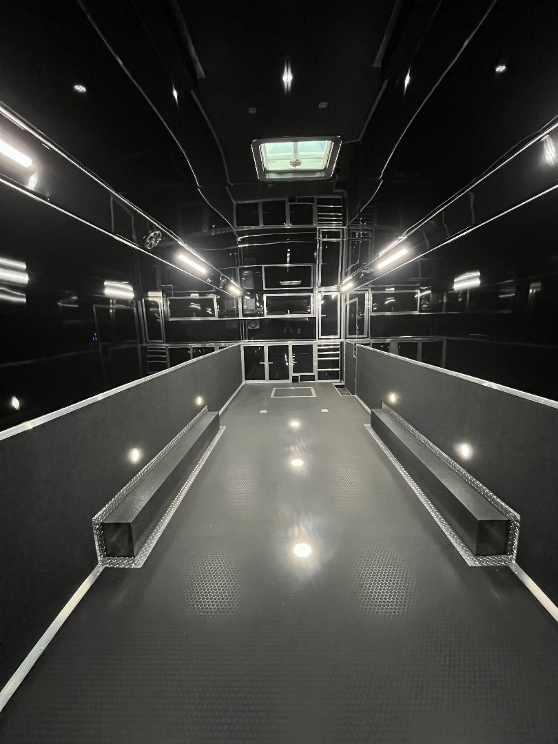 New 2025 Haulmark 28 EDGE Race Trailer, ProStock PKG, Black PolyCor, Black Interior, 14K GVWR, 7'4" Interior, Landing Light PKG, Fully Undercoated Frame