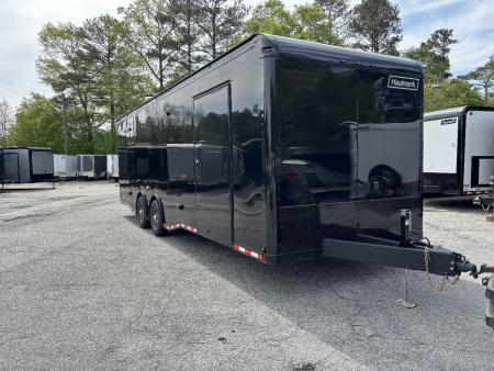 New 2025 Haulmark 28 EDGE Race Trailer, ProStock PKG, Black PolyCor, Black Interior, 14K GVWR, 7'4" Interior, Landing Light PKG, Fully Undercoated Frame