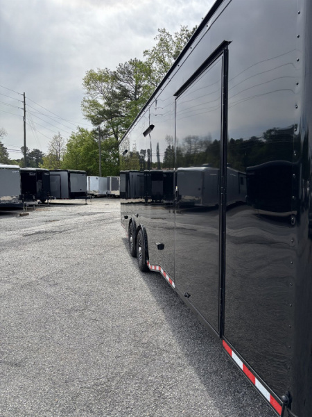 New 2025 Haulmark 28 EDGE Race Trailer, ProStock PKG, Black PolyCor, Black Interior, 14K GVWR, 7'4" Interior, Landing Light PKG, Fully Undercoated Frame