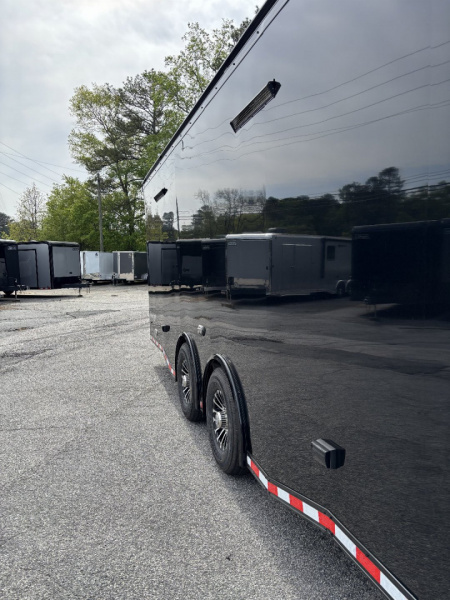 New 2025 Haulmark 28 EDGE Race Trailer, ProStock PKG, Black PolyCor, Black Interior, 14K GVWR, 7'4" Interior, Landing Light PKG, Fully Undercoated Frame