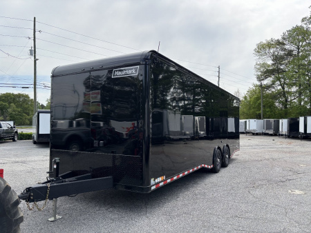 New 2025 Haulmark 28 EDGE Race Trailer, ProStock PKG, Black PolyCor, Black Interior, 14K GVWR, 7'4" Interior, Landing Light PKG, Fully Undercoated Frame