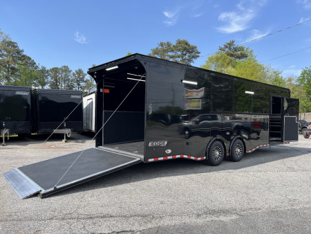 New 2025 Haulmark 28 EDGE Race Trailer, ProStock PKG, Black PolyCor, Black Interior, 14K GVWR, 7'4" Interior, Landing Light PKG, Fully Undercoated Frame