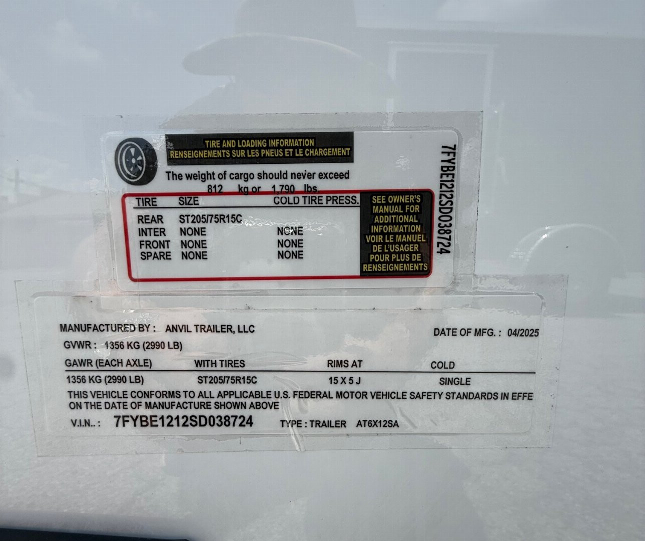 New 2025 ANVIL 6 X 12 CARGO TRAILER