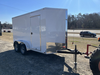 New 2026 Spartan 6x12 Enclosed Trailer, White Exterior, 6'6  Interior, Tandem Axle With Brakes, 16  On Center Construction